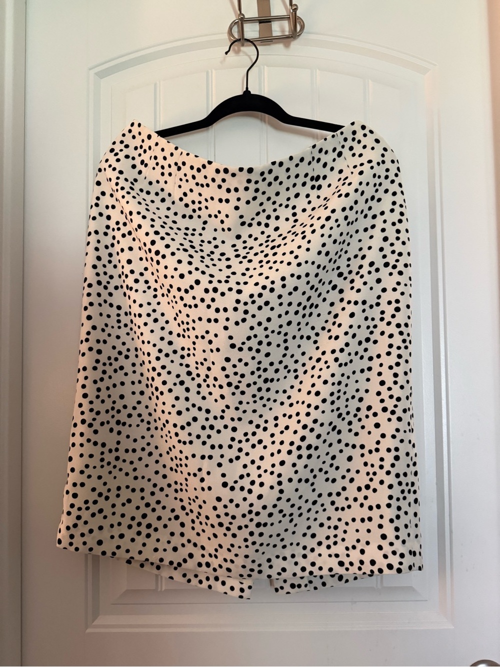 Kasper Black and White Polka Dot A-Line Skirt